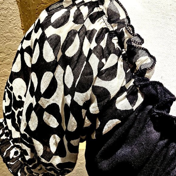 Studio West 1X Milkmaid 1960's 1970's Vintage Bolero Bodice Monochrome Feminine - Picture 8 of 12